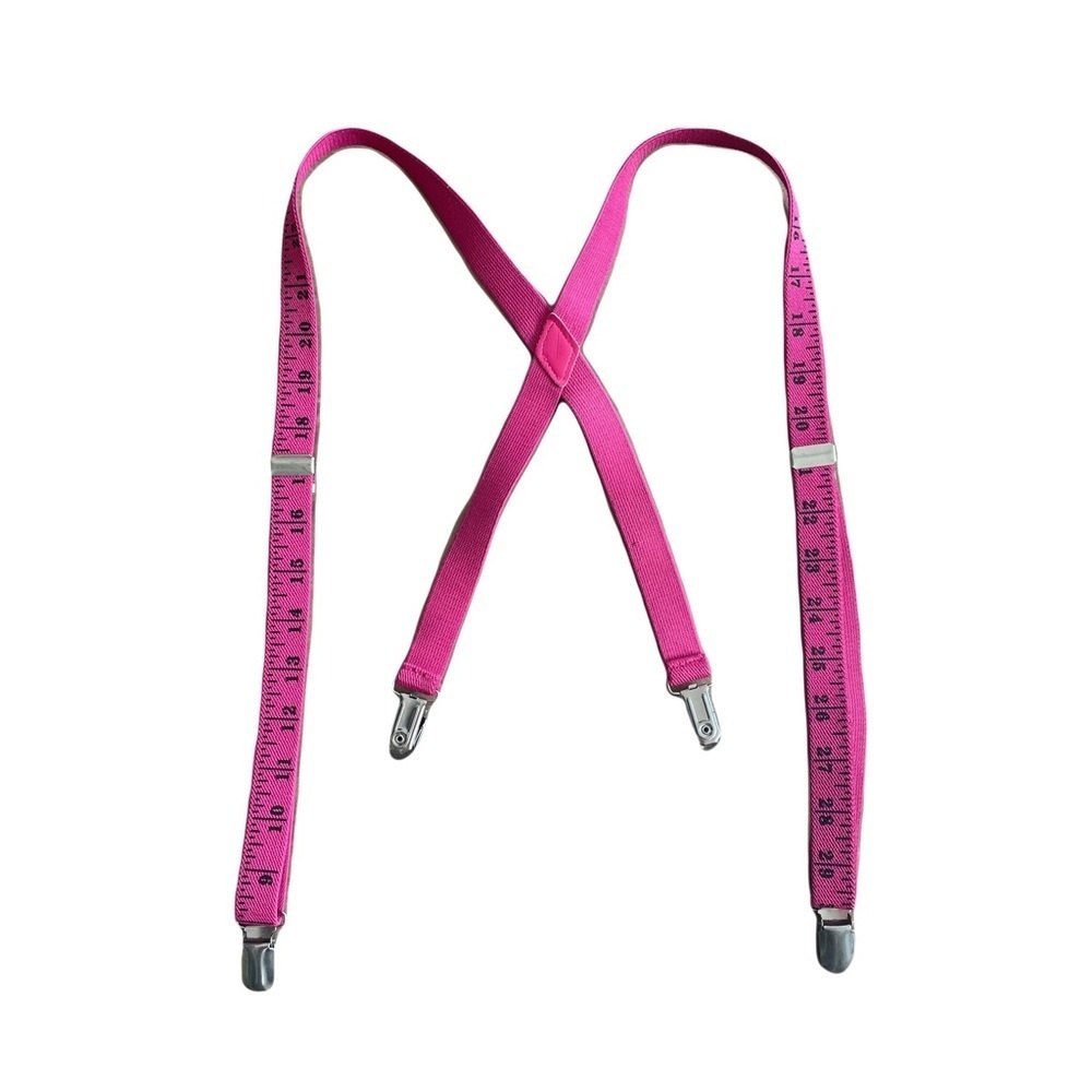 Novelty Measuring Tape Pink Suspenders Unisex